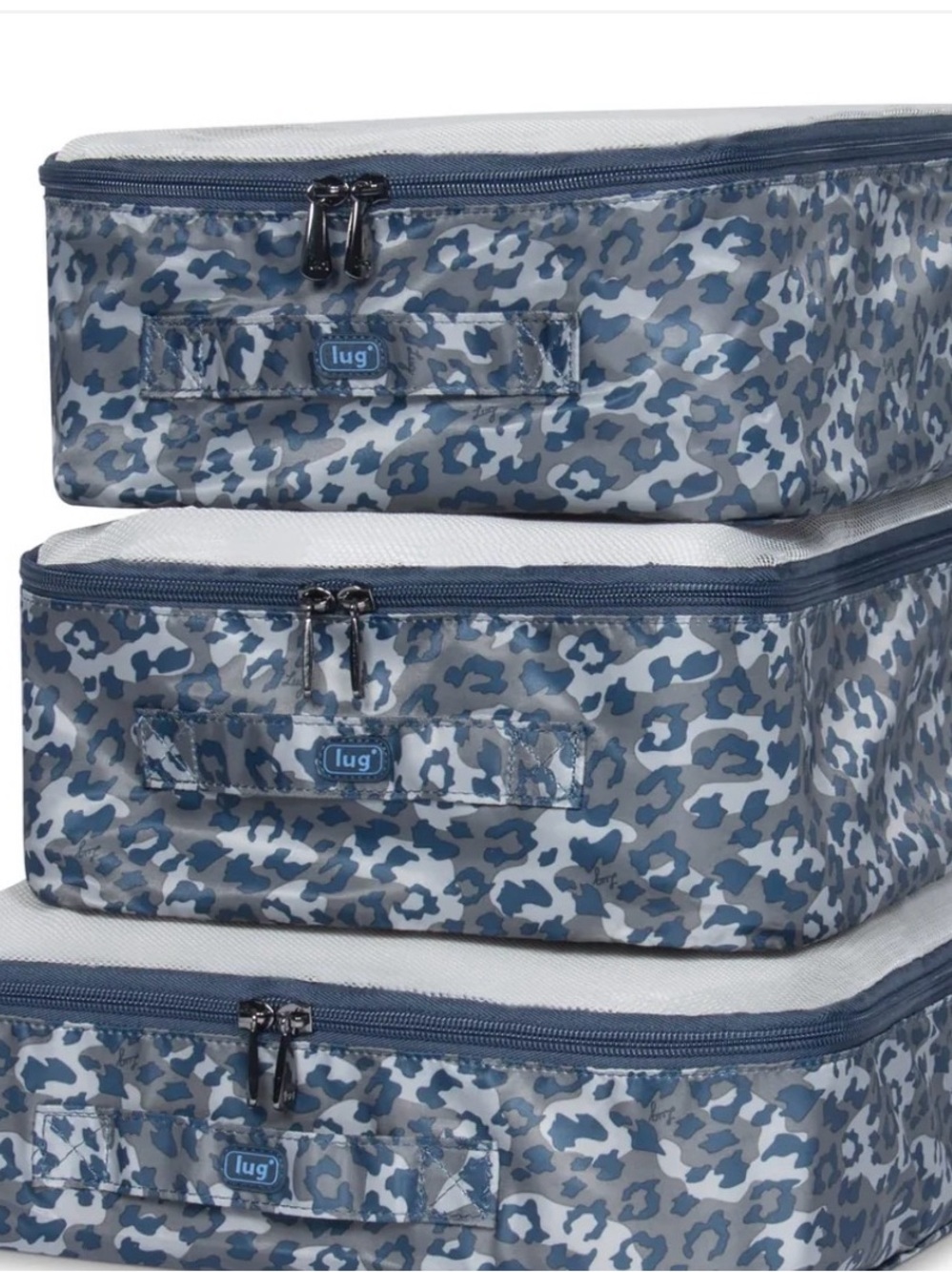 LUG NWT CARGO Packing Cubes - 3pc Set LEOPARD NAVY